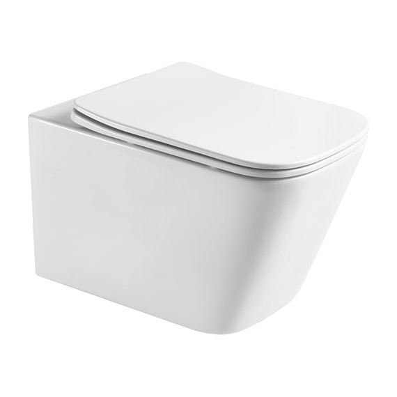 Унитаз подвесной безободковый Taliente Correto Tornado 3 CR55003 с крышкой микролифт (система смыва Торнадо) - фото 2