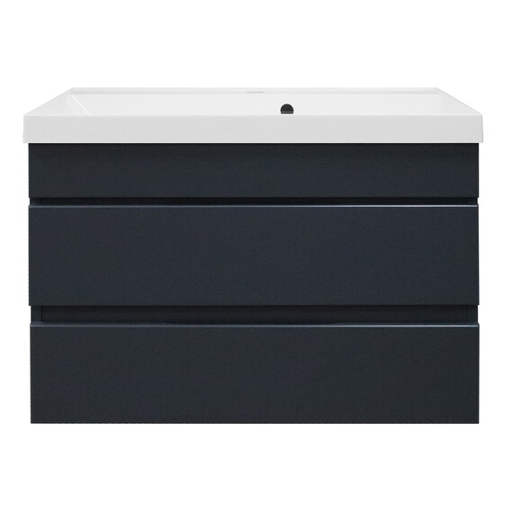 Тумба подвесная с раковиной Azario Эстима 80/2 80 см CS00094589, графит - фото 