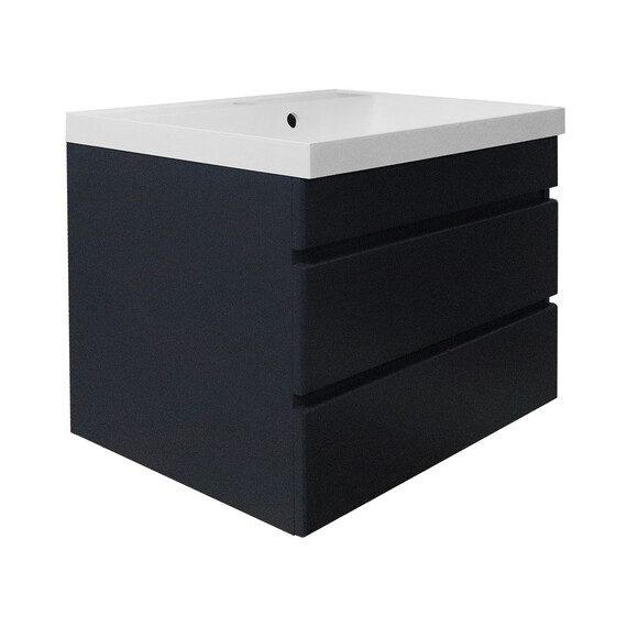 Тумба подвесная с раковиной Azario Эстима 60/2 60 см CS00094587, графит - фото 