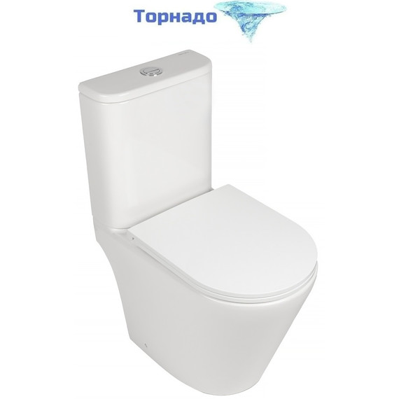 Унитаз-компакт безободковый AN Areta с крышкой микролифт (система смыва Торнадо) - фото 