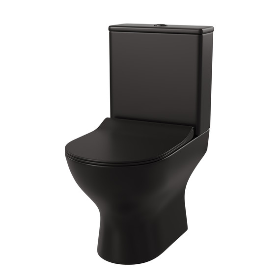Унитаз-компакт безободковый Taliente Arte AR35045 Nero с крышкой микролифт, чёрный, Цвет производителя: чёрный - фото 2