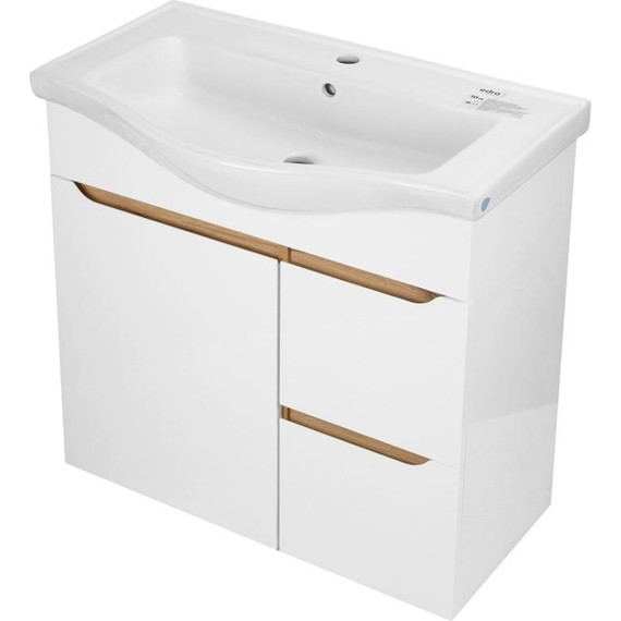 Тумба напольная с раковиной AN Келли 75 см, белый - фото 2