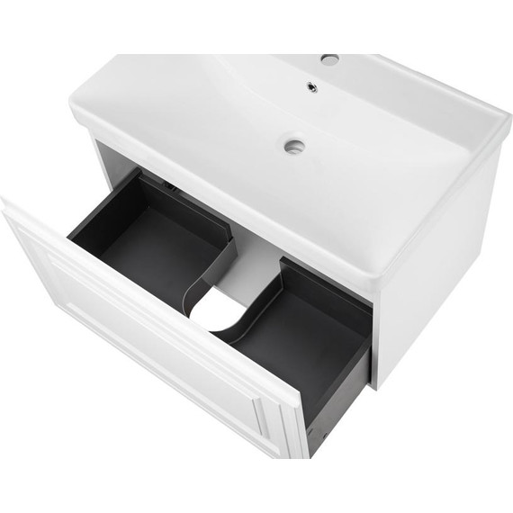 Тумба подвесная с раковиной AN Элен 80 см, белый матовый - фото 3