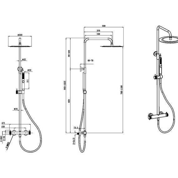 Душевая стойка Allen Brau Fantasy 5.11001-BN, никель - фото 8