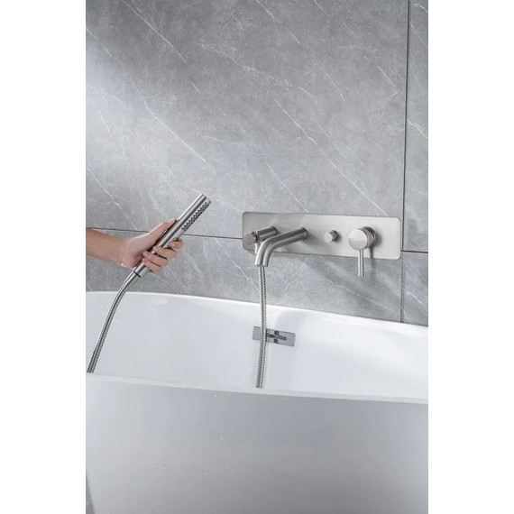 Смеситель для ванны Allen Brau Priority 5.31006-BN (со скрытой частью) никель - фото 11