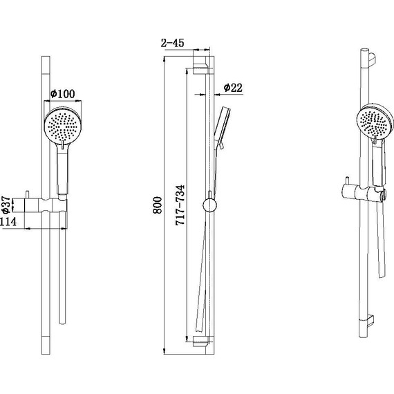Душевой гарнитур Allen Brau Eclipse 5.E1008-BN, никель - фото 4