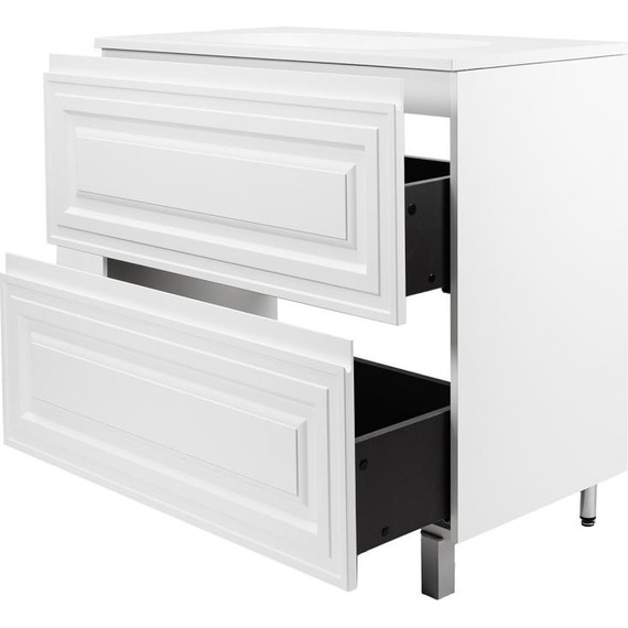 Тумба напольная с раковиной AN Элен 80 см, белый матовый - фото 2