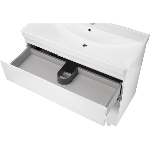 Тумба напольная с раковиной AN Сандра 100 см, белый - фото 5