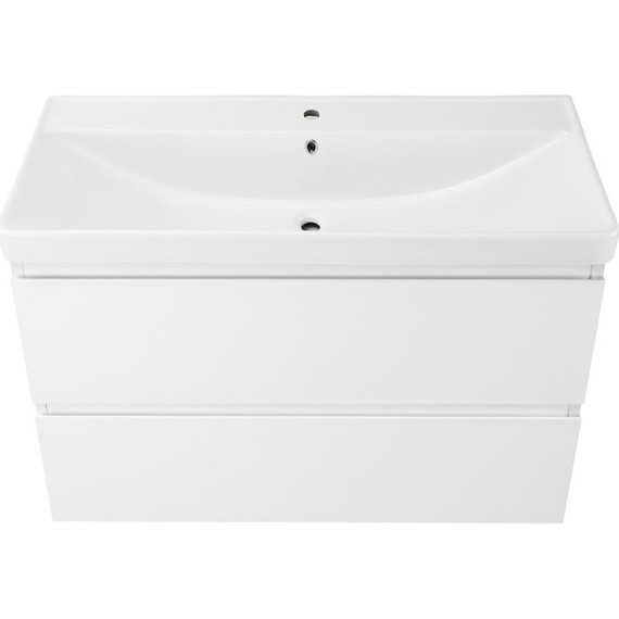 Тумба подвесная с раковиной AN Сандра 80 см, белый - фото 5