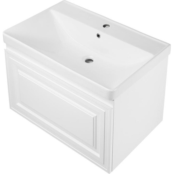 Тумба подвесная с раковиной AN Элен 80 см, белый матовый - фото 2