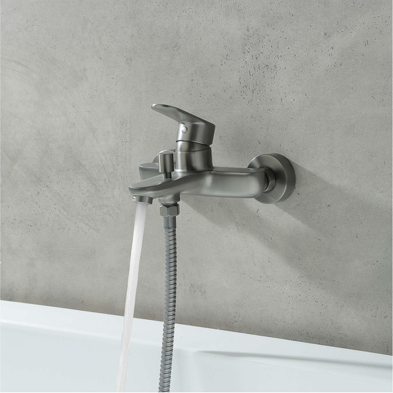 Смеситель для ванны Aquatek Ника AQ1840BGM, оружейная сталь - фото 7