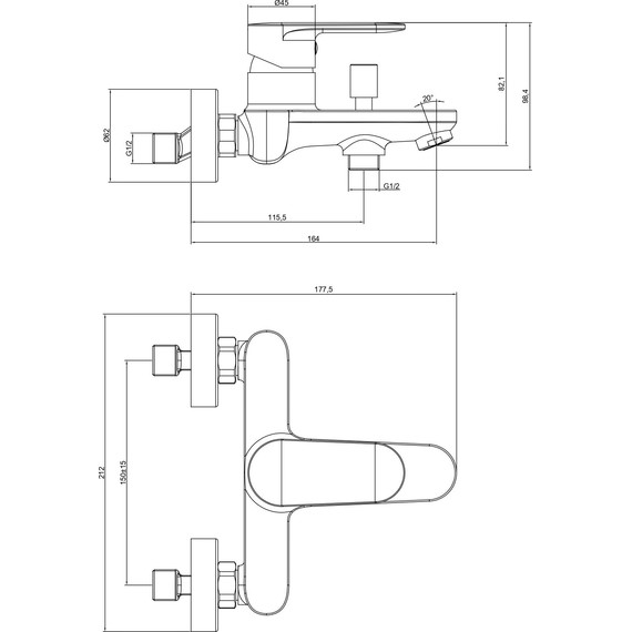 Смеситель для ванны Aquatek Ника AQ1840BGM, оружейная сталь - фото 8