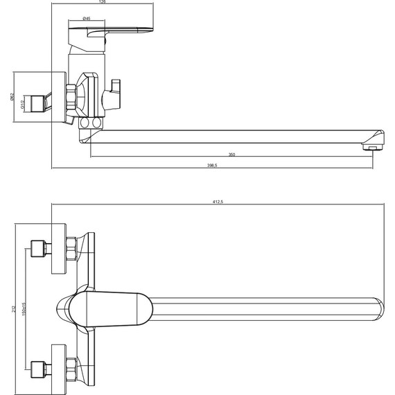 Смеситель для ванны Aquatek Ника AQ1842CR - фото 8