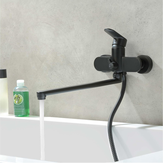 Смеситель для ванны Aquatek Ника AQ1842MB, чёрный матовый - фото 7