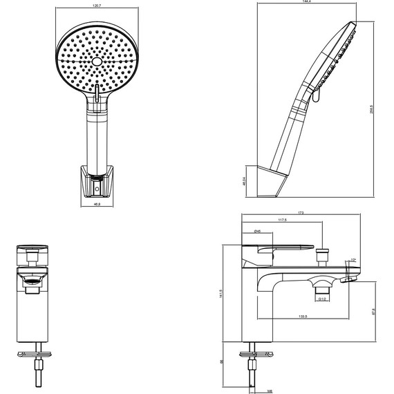 Смеситель для ванны Aquatek Ника AQ1844BGM, оружейная сталь - фото 6