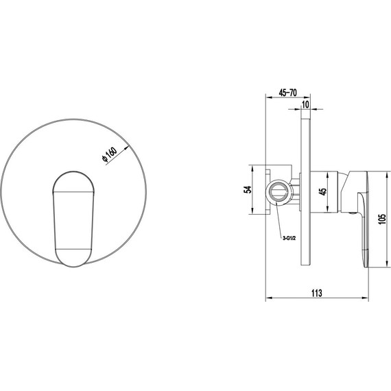 Смеситель для душа Aquatek Ника AQ1866MB (со скрытой частью) чёрный матовый - фото 8