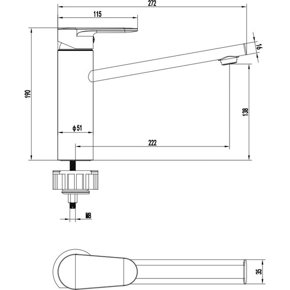Смеситель для кухни Aquatek Ника AQ1880MB, чёрный матовый - фото 10