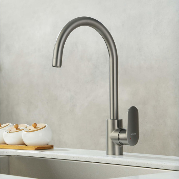 Смеситель для кухни Aquatek Ника AQ1882BGM, оружейная сталь - фото 6