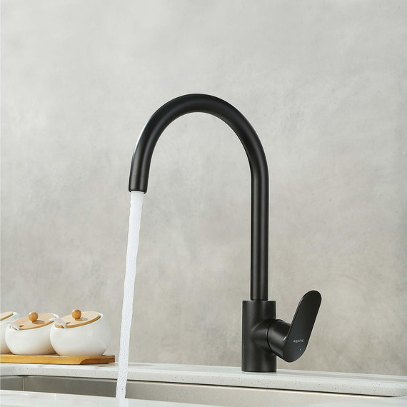 Смеситель для кухни Aquatek Ника AQ1882MB, чёрный матовый - фото 7