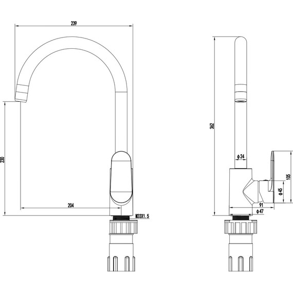 Смеситель для кухни Aquatek Ника AQ1882MB, чёрный матовый - фото 8