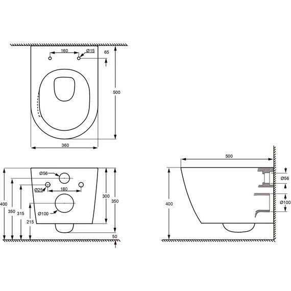 Унитаз подвесной безободковый Aquatek Либерти AQ1999T-00 с крышкой микролифт (система смыва Торнадо) - фото 6