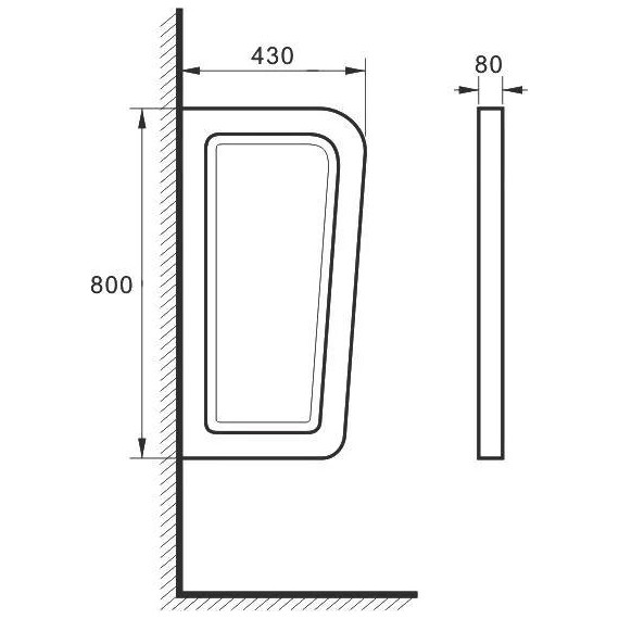 Перегородка для писсуара SantiLine SL-6007 - фото 2