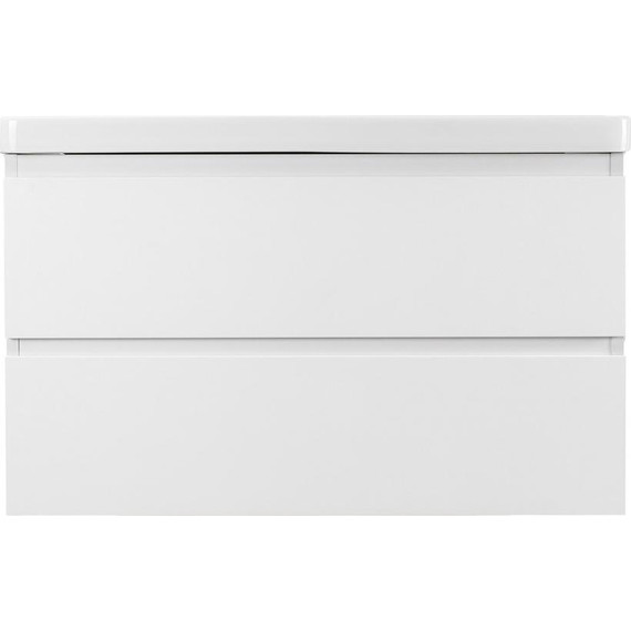 Тумба подвесная с раковиной AN Сандра 80 см, белый - фото 4