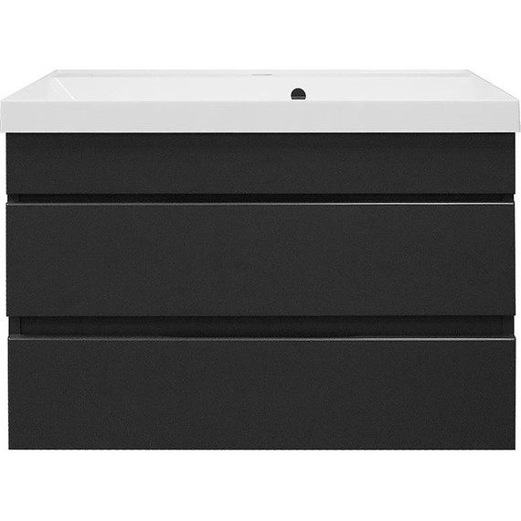 Тумба подвесная с раковиной AN Эстелла 80 см, графит - фото 5