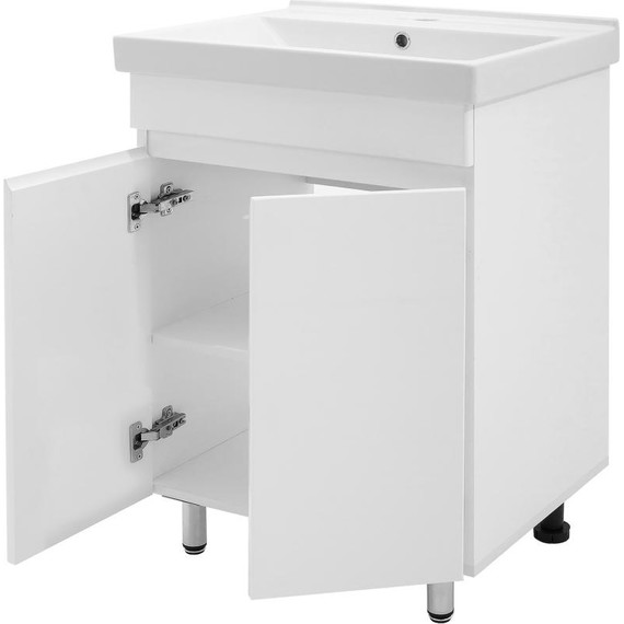 Тумба напольная с раковиной AN Сабина 60 см, белый - фото 2