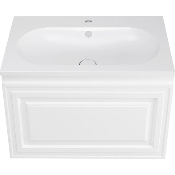 Тумба подвесная с раковиной AN Элен 80 см, белый матовый - фото 5