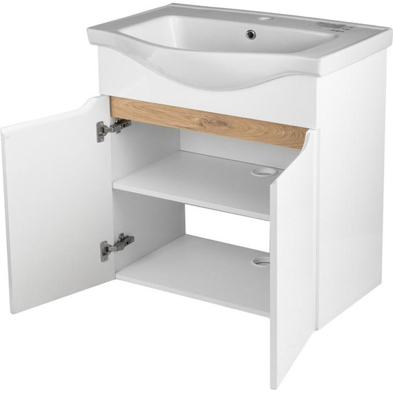 Тумба напольная с раковиной AN Келли 65 см, белый - фото 4