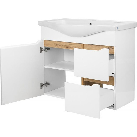 Тумба напольная с раковиной AN Келли 80 см, белый - фото 3