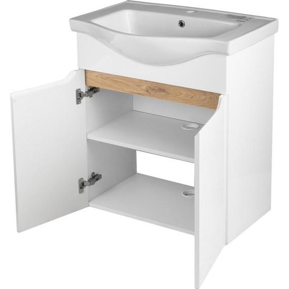 Тумба напольная с раковиной AN Келли 55 см, белый - фото 4