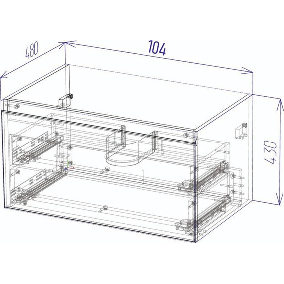 Тумба подвесная с раковиной AN Ненси 100 см, белый матовый - фото 7