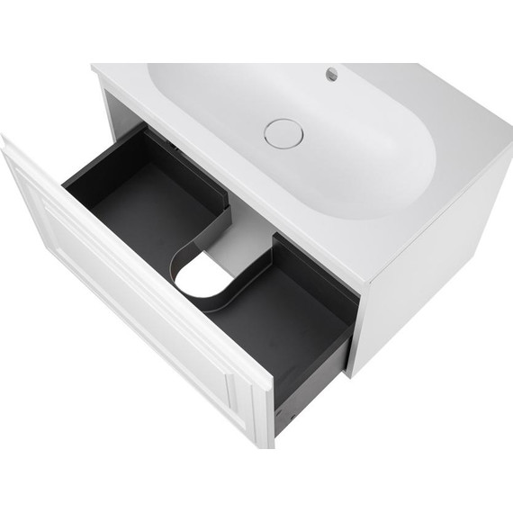 Тумба подвесная с раковиной AN Элен 80 см, белый матовый - фото 4