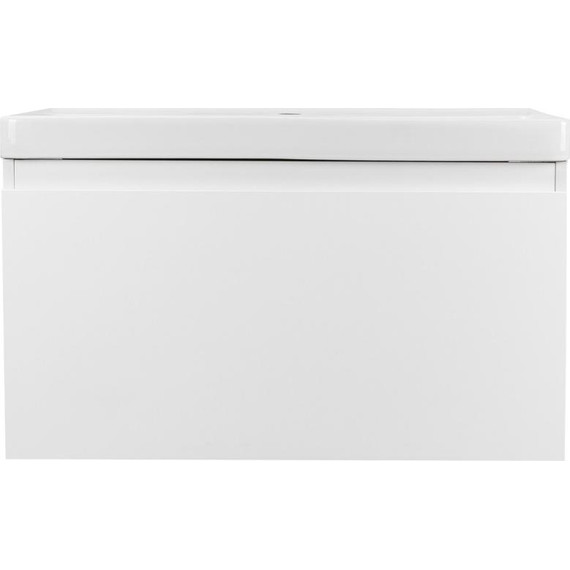 Тумба подвесная с раковиной AN Ненси 100 см, белый матовый - фото 3