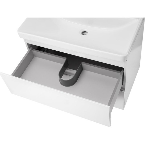 Тумба подвесная с раковиной AN Сандра 80 см, белый - фото 6