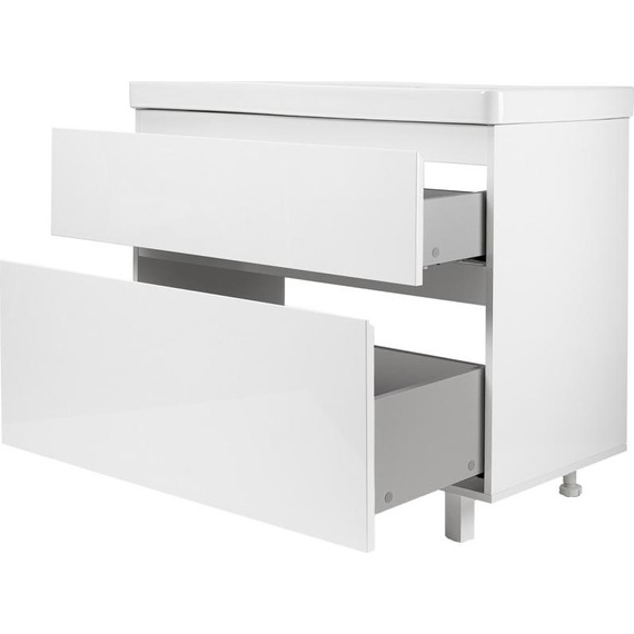 Тумба напольная с раковиной AN Сандра 80 см, белый - фото 2