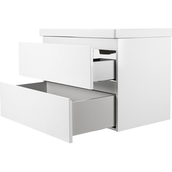 Тумба подвесная с раковиной AN Сандра 70 см, белый - фото 2