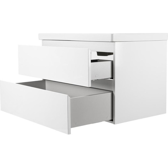 Тумба подвесная с раковиной AN Сандра 80 см, белый - фото 2