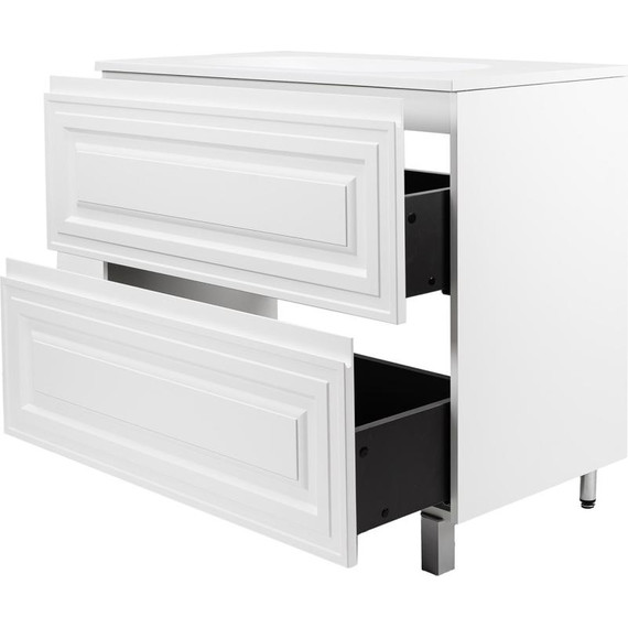 Тумба напольная с раковиной AN Элен 100 см, белый матовый - фото 2