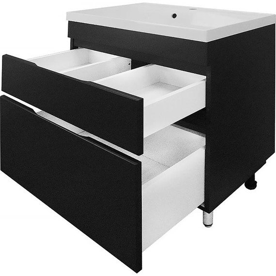 Тумба напольная с раковиной AN Эстелла 70 см, графит - фото 4