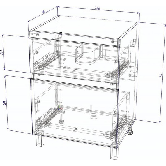Тумба напольная с раковиной AN Сандра 80 см, белый - фото 7