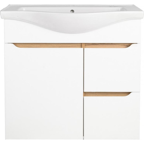 Тумба напольная с раковиной AN Келли 75 см, белый - фото 5