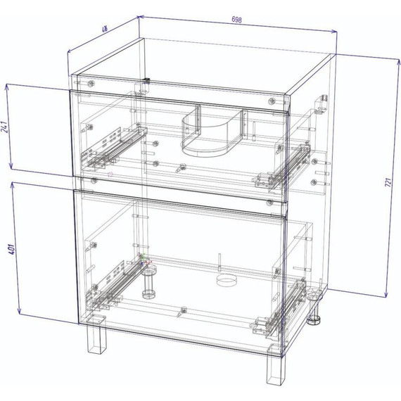 Тумба напольная с раковиной AN Сандра 70 см, белый - фото 6