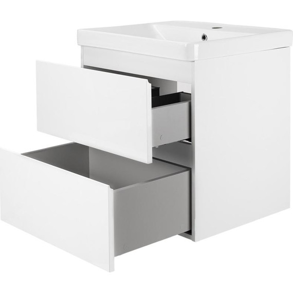 Тумба подвесная с раковиной AN Сандра 60 см, белый - фото 2