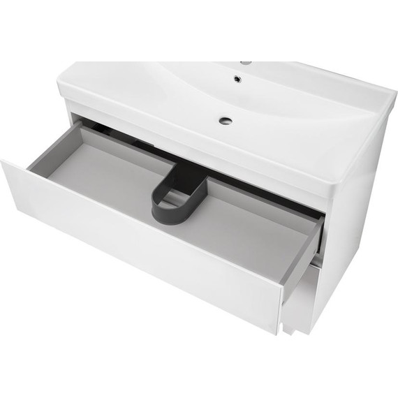 Тумба напольная с раковиной AN Сандра 80 см, белый - фото 5