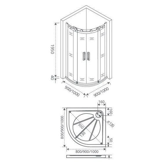 Душевое ограждение Bas Galaxy R-TD-100-C-CH 100х100 см, хром/прозрачное - фото 3