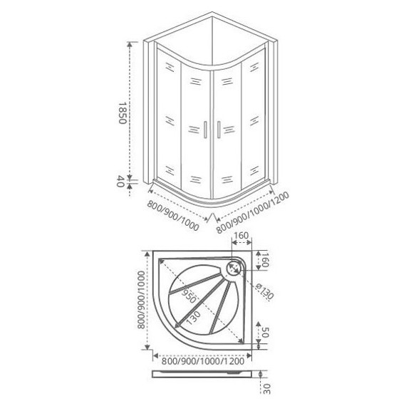 Душевое ограждение Bas Infinity R-80-G-CH 80х80 см, хром/матовое - фото, картинка 4 Душевое ограждение Bas Infinity R-80-G-CH 80х80 см, хром/матовое - фото 4