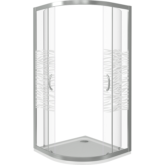 Душевое ограждение Bas Infinity R-80-W-CH 80х80 см, хром/узор - фото, картинка 3 Душевое ограждение Bas Infinity R-80-W-CH 80х80 см, хром/узор - фото 3